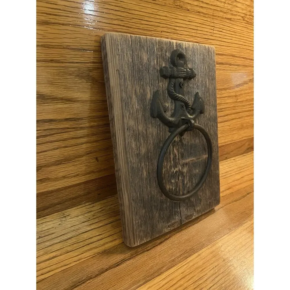 Anchor Hand Towel Holder, Beach Lake House, Bathroom Towel Hanger 11”x8”